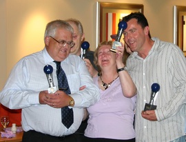 Derrick, Gordon, Sue and Russ receiving their trophies