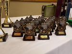 Table full of trophies